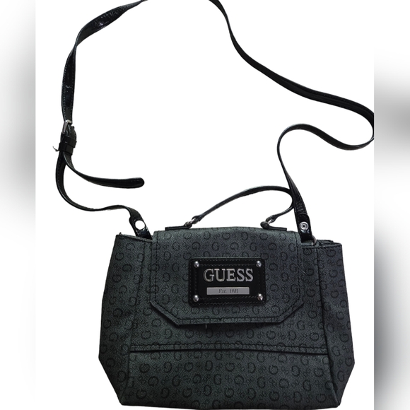 Black Guess Shoulder Bag with Adjustable Straps - Picture 1 of 4
